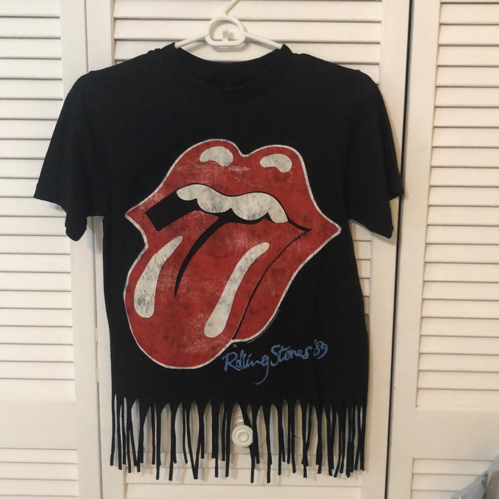 ROLLING STONES fringe t shirt